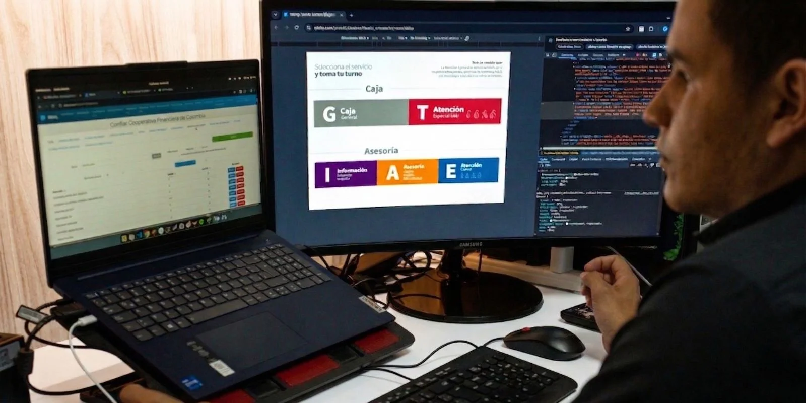 Développeur écrivant du code pour un logiciel sur mesure