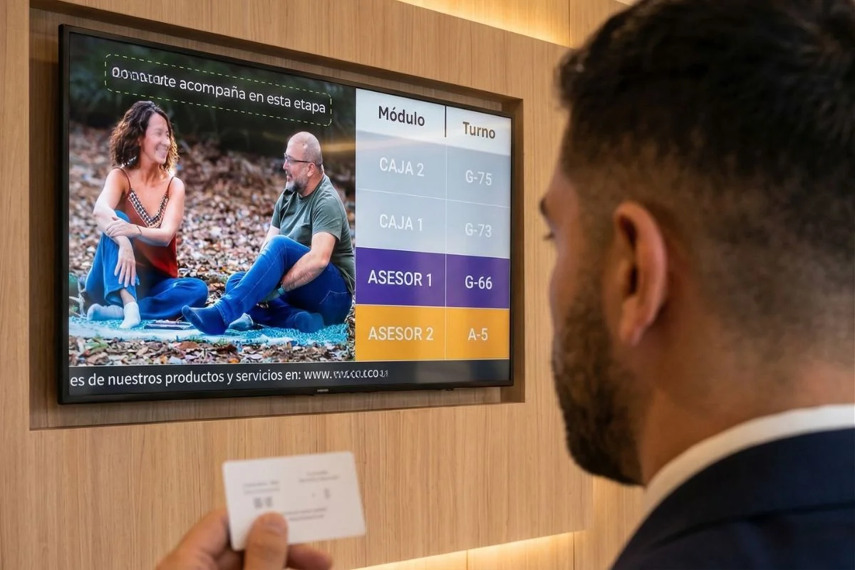 Tela de sinalização digital corporativa